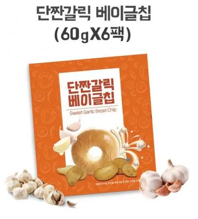 단짠 갈릭 베이글칩 60g*12개 이미지