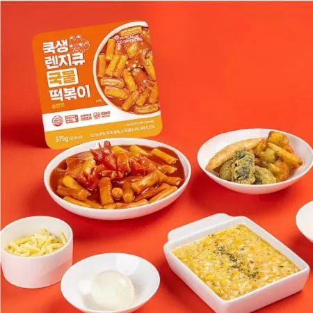 쿡생 렌지큐 간편한 전자레인지용 국물떡볶이 순한맛 375gx3개 캠핑요리 혼술 간편간식 프랜차이즈떡볶이 분식