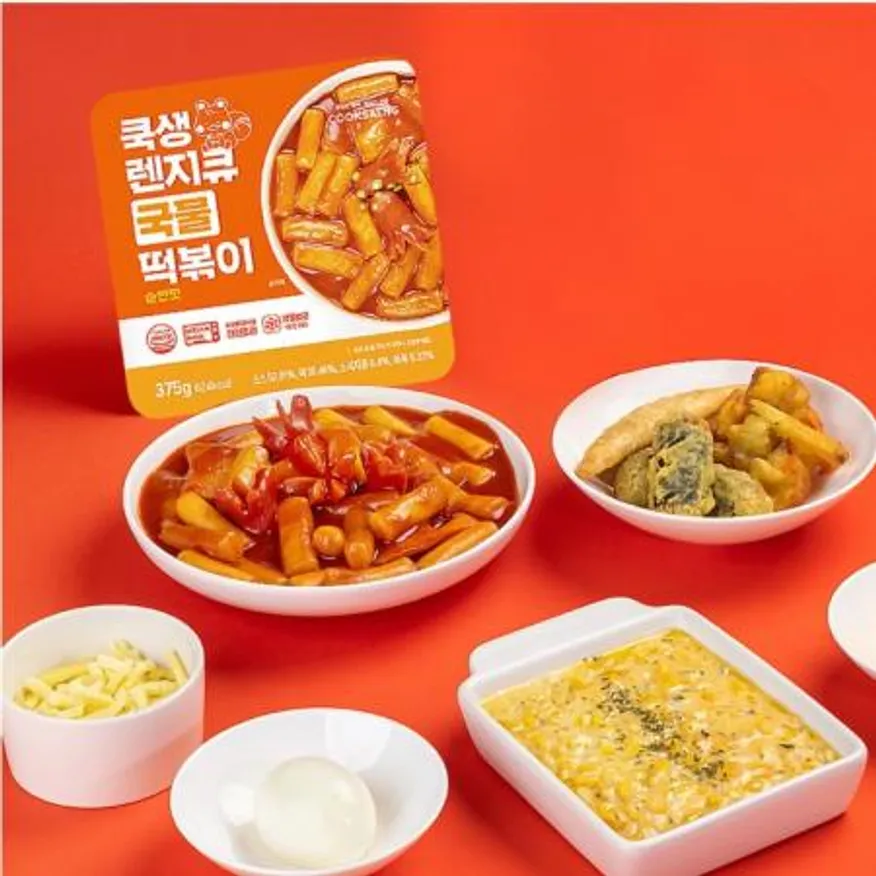 쿡생 렌지큐 간편한 전자레인지용 국물떡볶이 순한맛 375gx3개 캠핑요리 혼술 간편간식 프랜차이즈떡볶이 분식 이미지