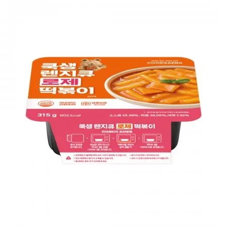 쿡생 렌지큐 간편한 전자레인지용 로제떡볶이 315gx3개 캠핑요리 혼술 간편간식 프랜차이즈떡볶이 분식