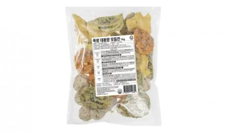 쿡생 대용량 모듬전 1kg 업소용 분식 튀김 안주 냉동전 부침개 김치전 깻잎전 고기완자 동태전 부추전 이미지