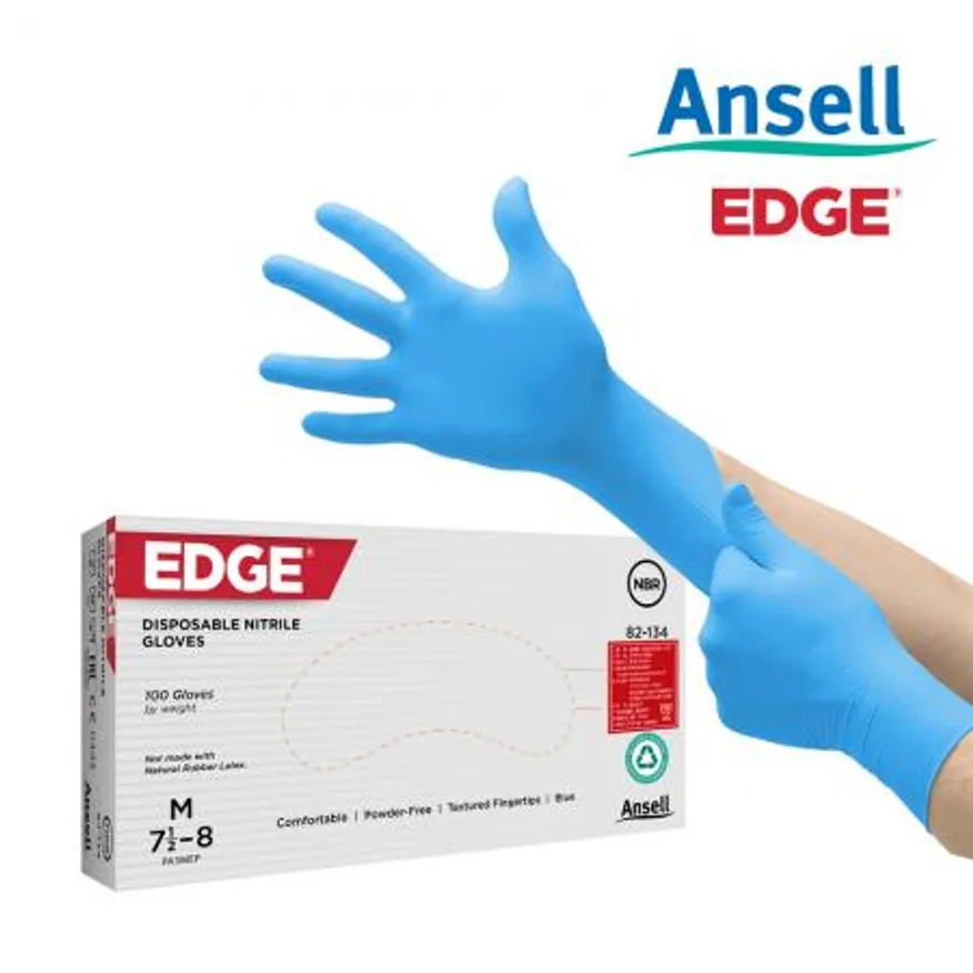 안셀 엣지 니트릴장갑 100매 블루 S M L 이미지