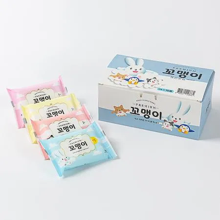 작은 유아용 어린이물휴지 꼬맹이 물티슈 10매입x40팩 휴대용 미니물티슈