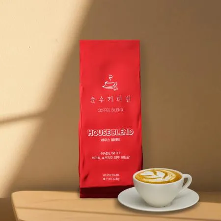 순수커피빈 하우스블렌드 500g 커피원두 견과류 코코아 풍미