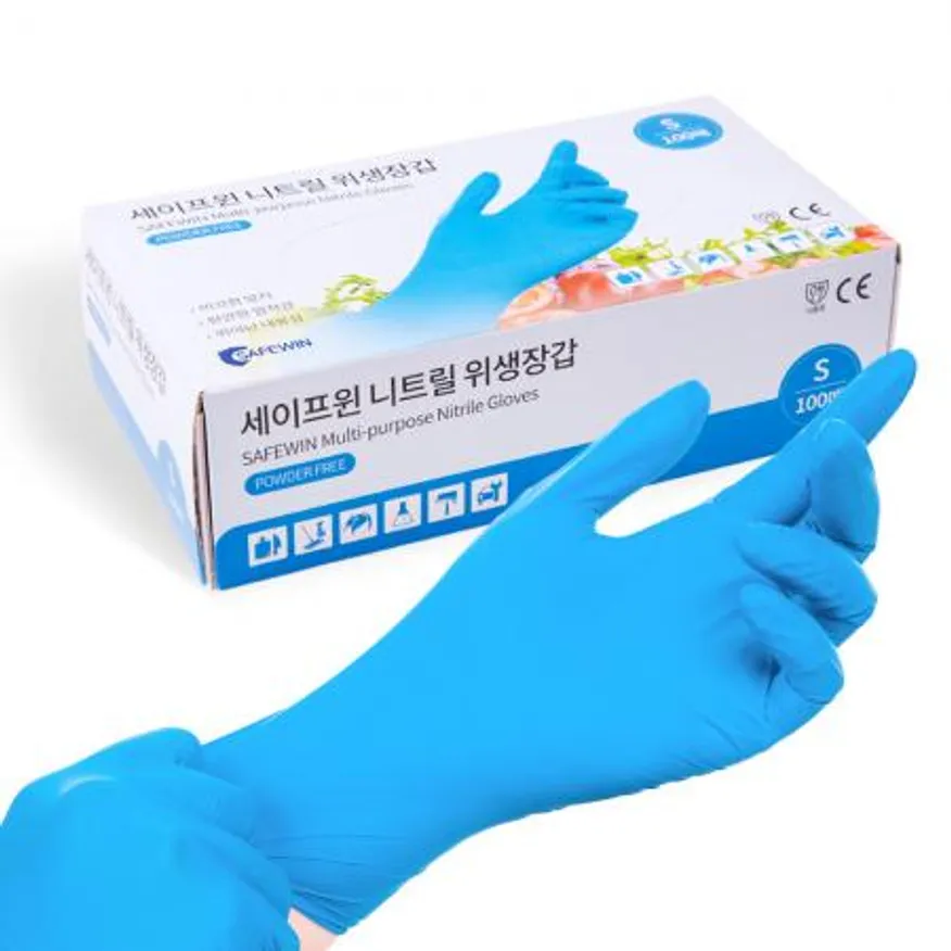 비츄인 세이프윈 니트릴 위생장갑 L 100매 E032 이미지