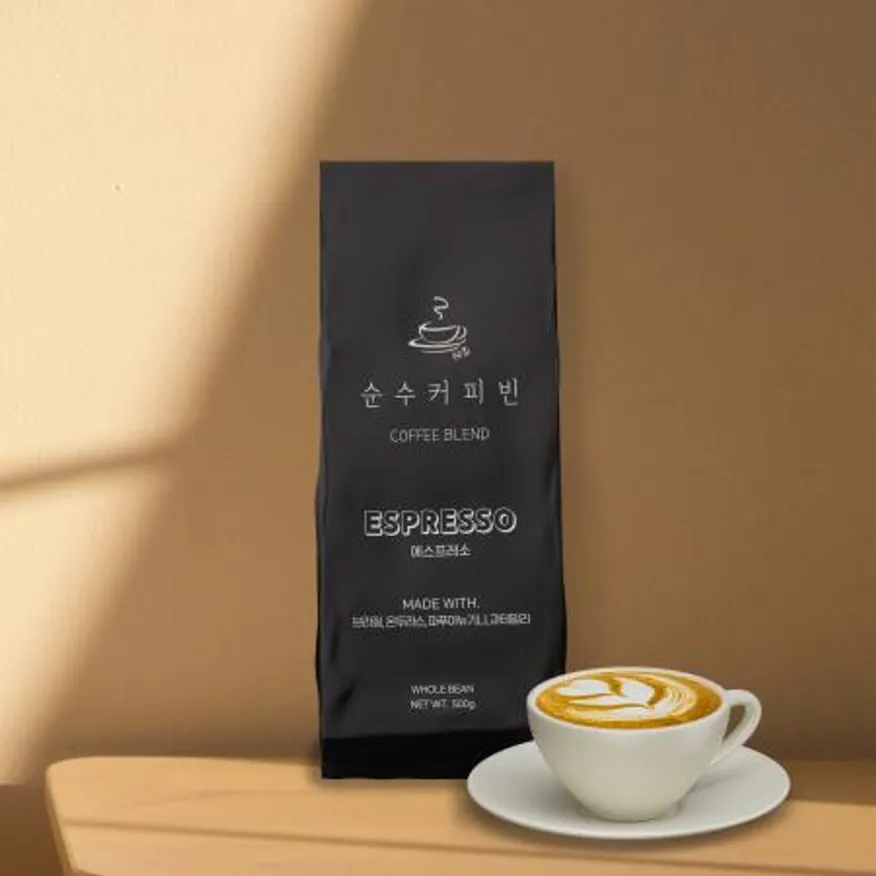 순수커피빈 에스프레소블렌드 500g 원두커피 커피콩 카라멜향 이미지