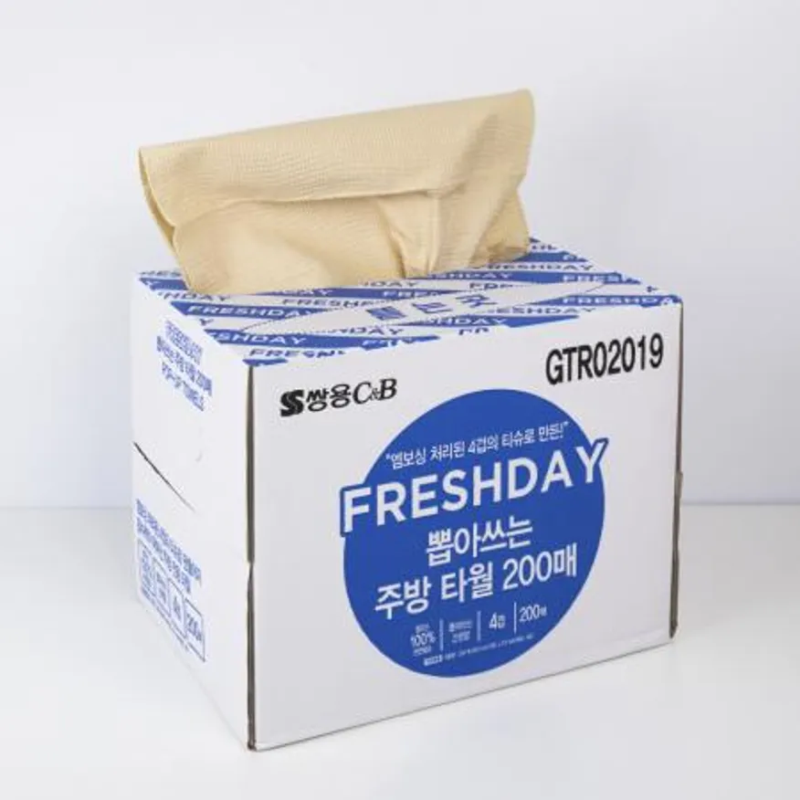 비츄인 쌍용 후레시데이 뽑아쓰는 주방타올 200매 K030 이미지