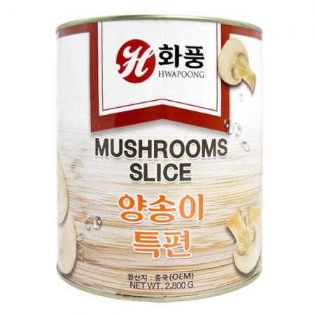 화풍 양송이 편 2.8kg 통조림 캔