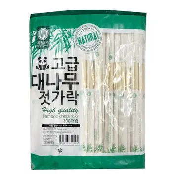 대나무 비닐 젓가락 100p (투명)