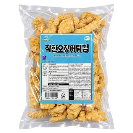 그린푸드 오징어튀김 1kg 냉동 튀김