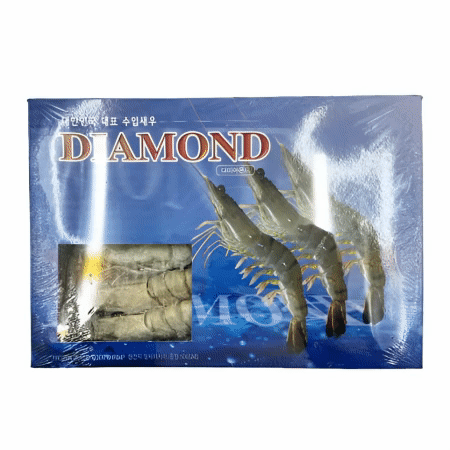 [교차출고] 블랙타이거 새우 500g (10미) 냉동 다이아몬드 왕새우