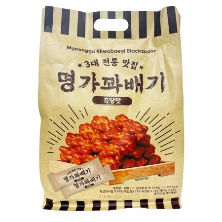 명가꽈배기 흑당맛 500g (개별포장) 간식 옛날과자