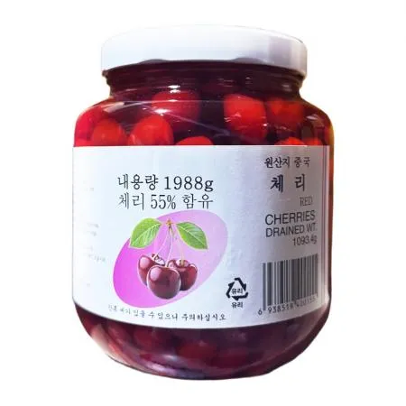 적체리 1.988kg (대/꼭지제거) 체리통조림 절임체리 마라시노 레드체리 이미지
