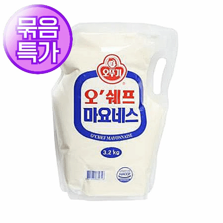 ★묶음 초특가★ 오쉐프 스탠딩 파우치 마요네즈 3.2kg