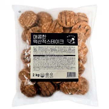맘모스 매콤 떡산적 스테이크 2kg 떡갈비 너비아니 소고기 패티 함박 버거