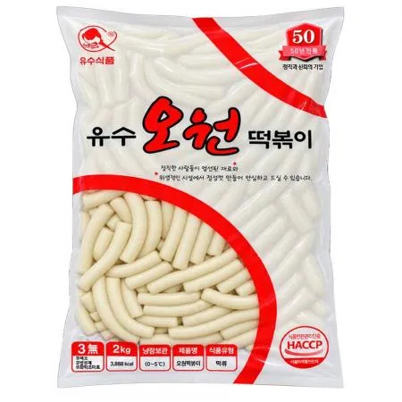 ★한정수량 초특가★ 유수식품 오원 밀떡볶이떡 2kg [유통기한 : 26년 9월 14일] 대용량떡 업소용떡 떡볶이떡 밀떡 (제한)