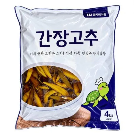 엘케이 간장고추 4kg 고추장아찌 간장고추지 업소용 반찬