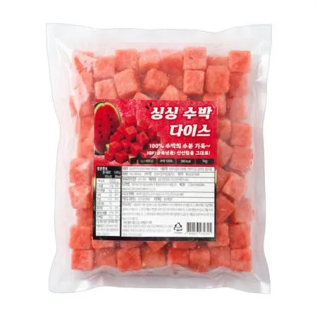 냉동 수박 다이스 1kg 냉동과일 땡모반 스무디 토핑