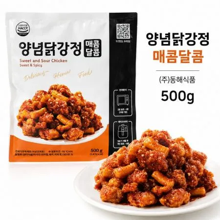 양념닭강정 매콤달콤 500g 닭강정 (제한)