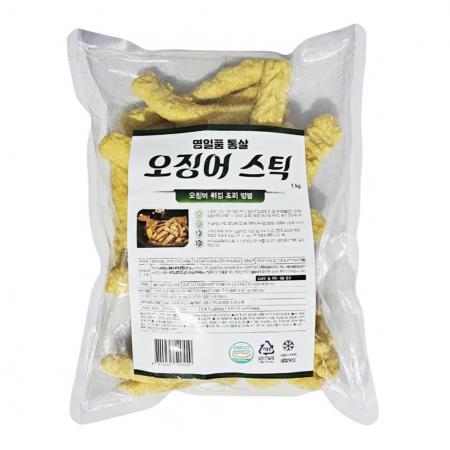 명일품 오징어 스틱 튀김 1kg 통살  냉동