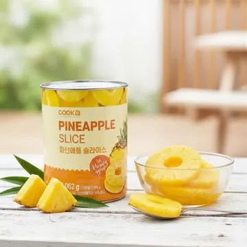 쿡샵 파인애플 슬라이스 3kg 통조림 대용량