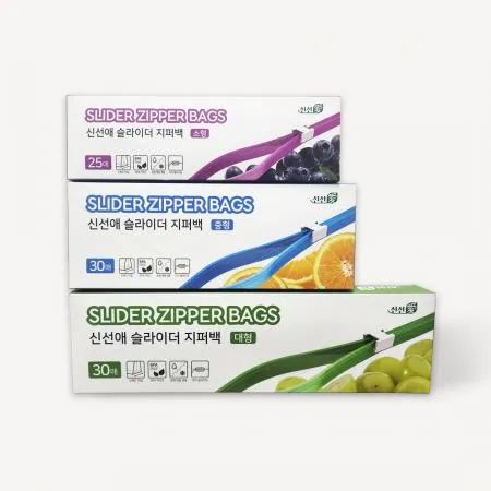 뽑아쓰는 슬라이드 지퍼백 3종세트, 85장 (소/중/대) 