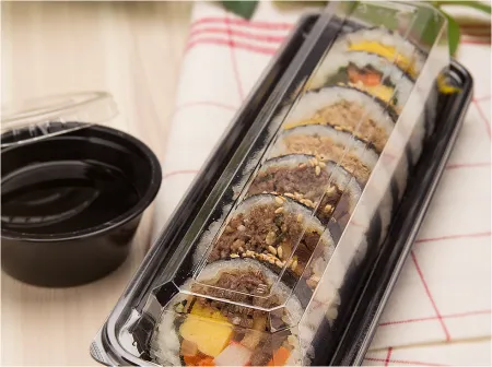 김밥 한줄포장 용기세트, 간편하고 깔끔한포장, 1000개 세트,  이미지