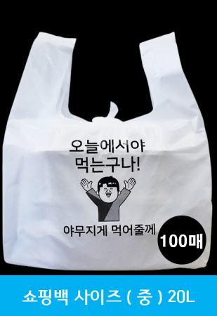 (맞춤팩)일회용 포장,배달봉투 (중) / 20L / 100장 