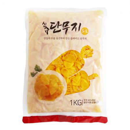 압축 슬라이스 단무지 1kg×1개 슬라이스단무지 이미지