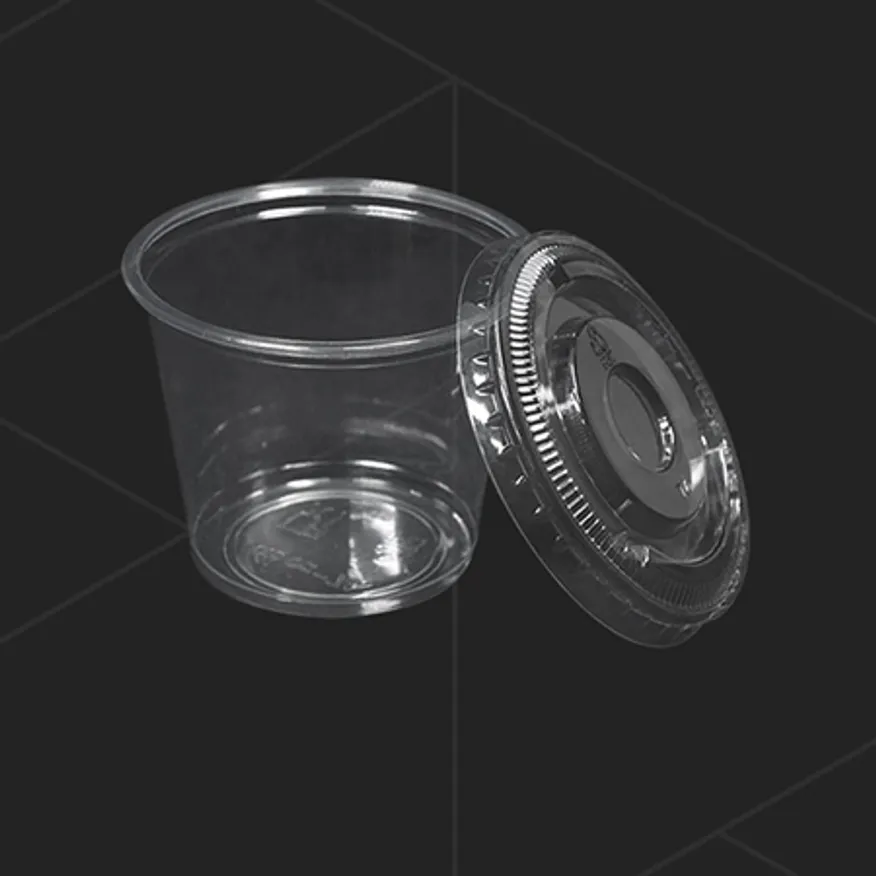 5.5온스 소스컵 소스통 160ml 민자형 뚜껑 세트 1000개 이미지