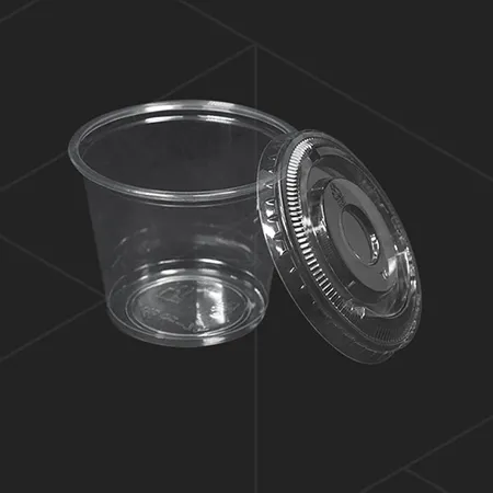 5.5온스 소스컵 소스통 160ml 민자형 뚜껑 세트 1000개 이미지