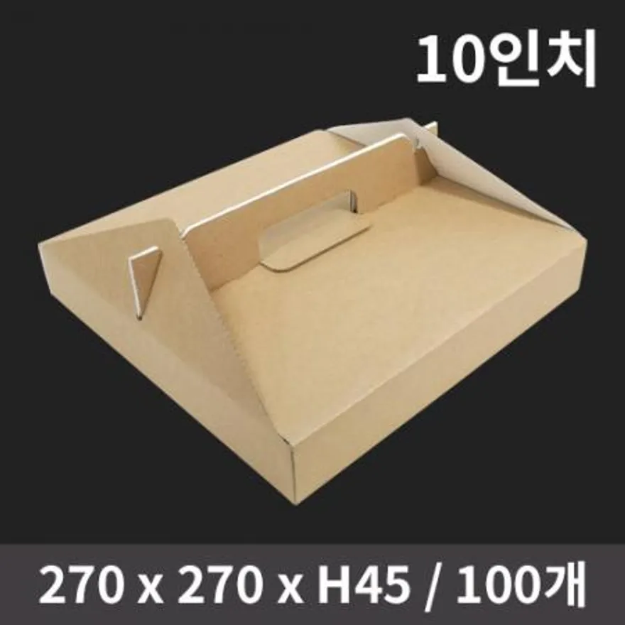 피자 포장 박스 손잡이 크라프트 10인치 100개 이미지
