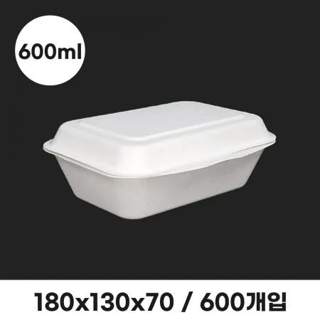 친환경 펄프 용기 샐러드 베이커리 도시락 600ml 화이트 600개