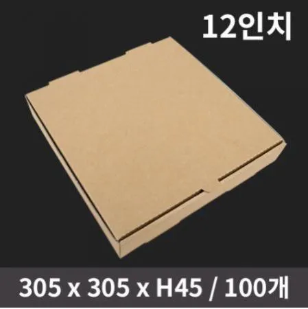 피자 포장 박스 크라프트 12인치 100개 이미지