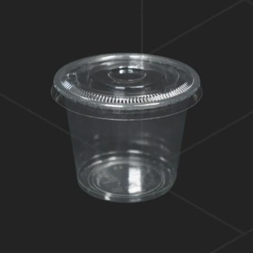 5.5온스 소스컵 소스통 160ml 민자형 뚜껑 세트 1000개 이미지