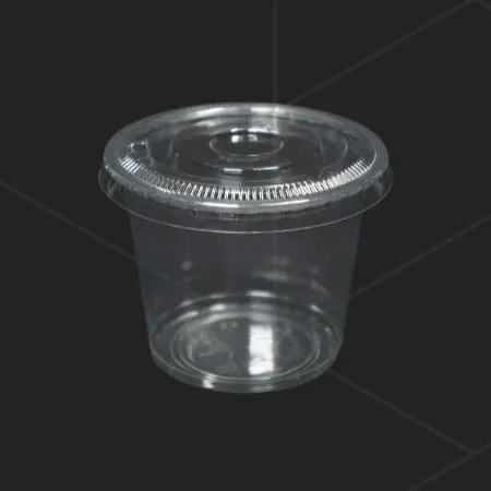 5.5온스 소스컵 소스통 160ml 민자형 뚜껑 세트 1000개 이미지