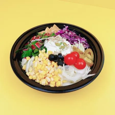 럭셔리 원형 용기 YQ7848 1200ml / 샐러드 파스타 볶음밥 덮밥 뚜껑 포함 (대) 이미지