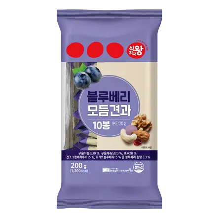 식자재왕 모듬견과 블루베리 10입 200g