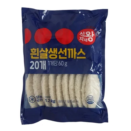 식자재왕 흰살가득 생선까스 20장, 1.2kg