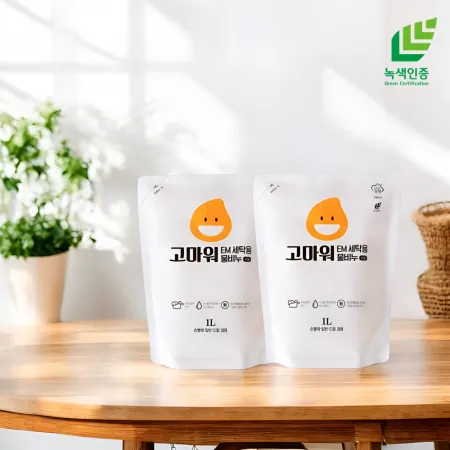 강청 녹색인증 리필 EM세탁세제1L 
