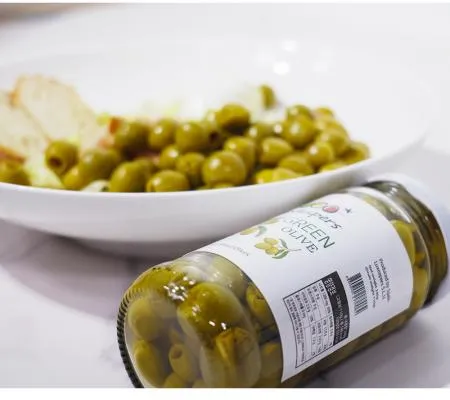 덜짜서 더 맛있는 \'루시퍼스 그린올리브\' 240g 절임 씨없는 그린올리브 유리병 안주 와인안주