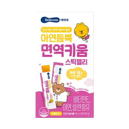 베베쿡 아연듬뿍면역키움스틱젤리(20g*14포입 280g/EA)