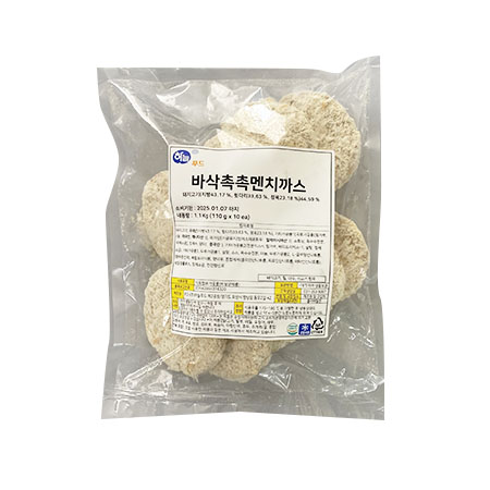 하늘푸드 바삭촉촉멘치까스(110g*10입 1.1Kg/EA)