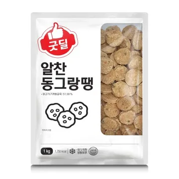 굿딜 알찬동그랑땡(12g±2*85±5개입 1Kg/EA) [원산지: 상세설명참조] 묶음특가