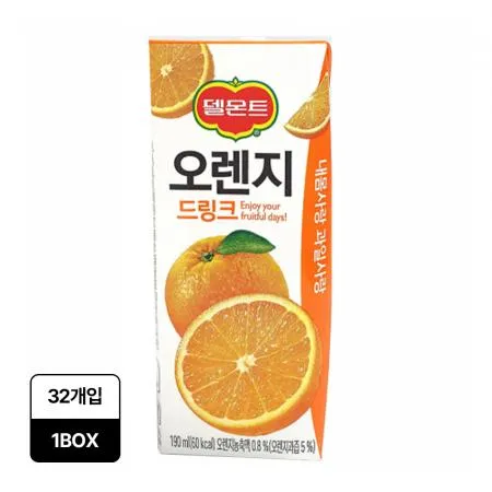 델몬트 오렌지주스(팩 190ml*32EA/BOX)