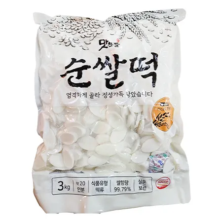 ★초특가★ 맛찬들백미 순쌀떡 쌀떡국떡(3Kg/EA) 쌀떡 이미지