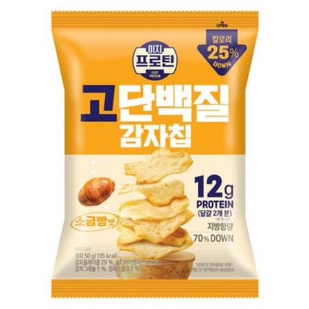 롯데웰푸드 이지프로틴고단백질감자칩(소금빵맛 50g/EA)