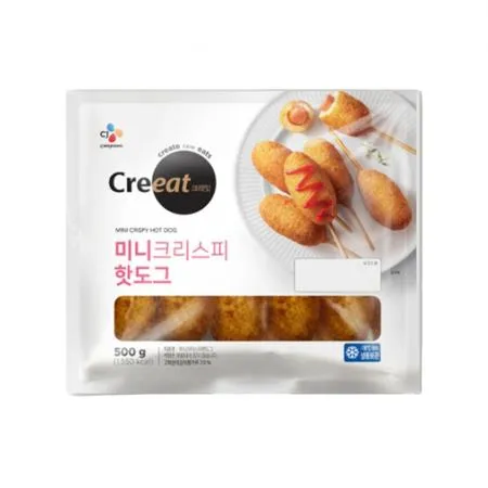 ★제당 초특가★크레잇 미니크리스피핫도그(50g*10입 500g/EA)