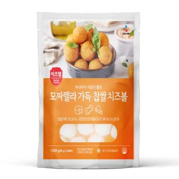 ♥튀김특가♥ 이츠웰 모짜렐라가득_찹쌀_치즈볼( 생지_30g*34개입 1.02Kg/EA)