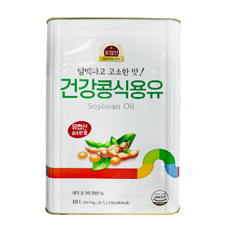 (3캔 구매가능!)★초특가★ 비앤비코리아 건강콩식용유(18L 16.5Kg/EA) 황금찬 대두유 대체 이미지